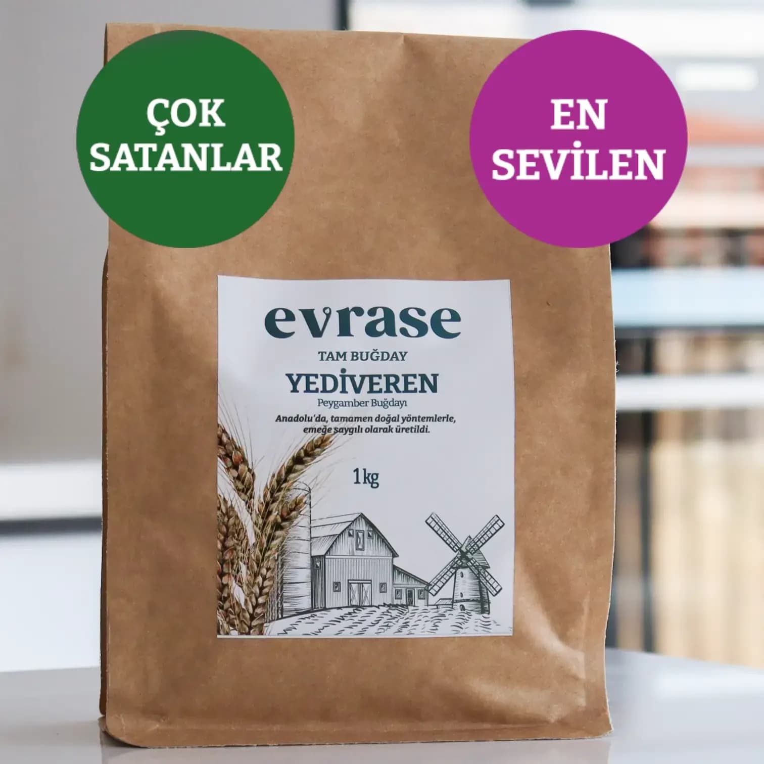 %100 Saf Atalık Yediveren Unu Tam Buğday 1 kg